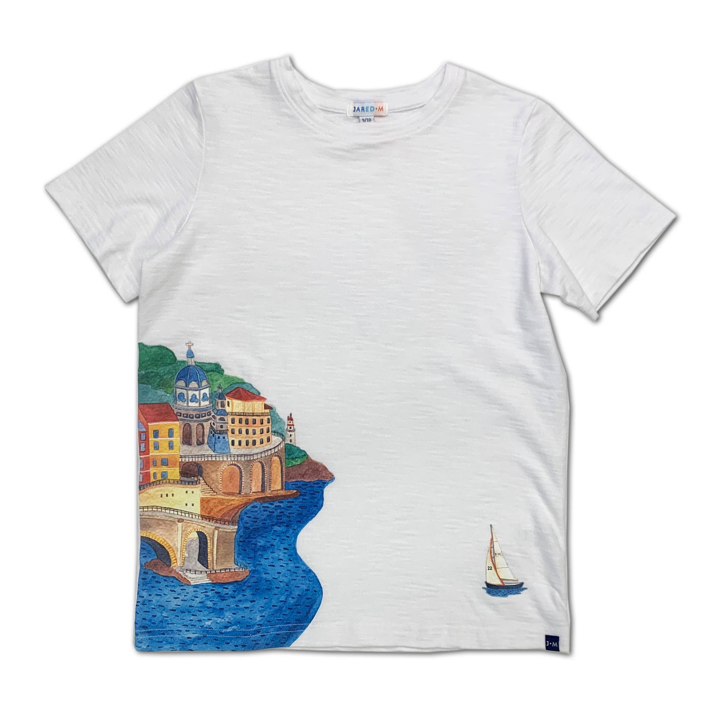SS Crew Neck Tee with Positano & Yacht Print
