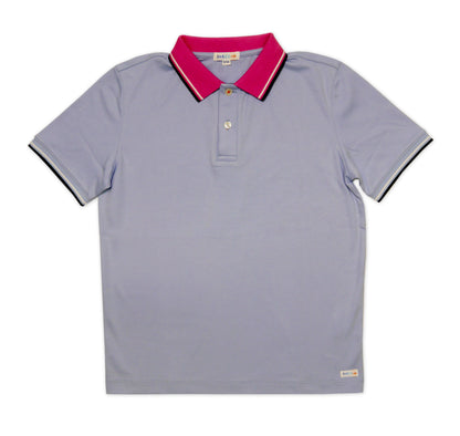 Boy's SS Flat Knit Tipping Collar Polo