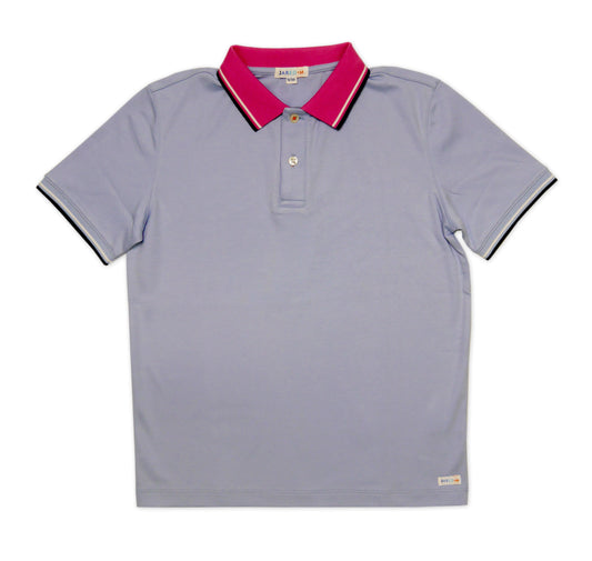 Boy's SS Flat Knit Tipping Collar Polo