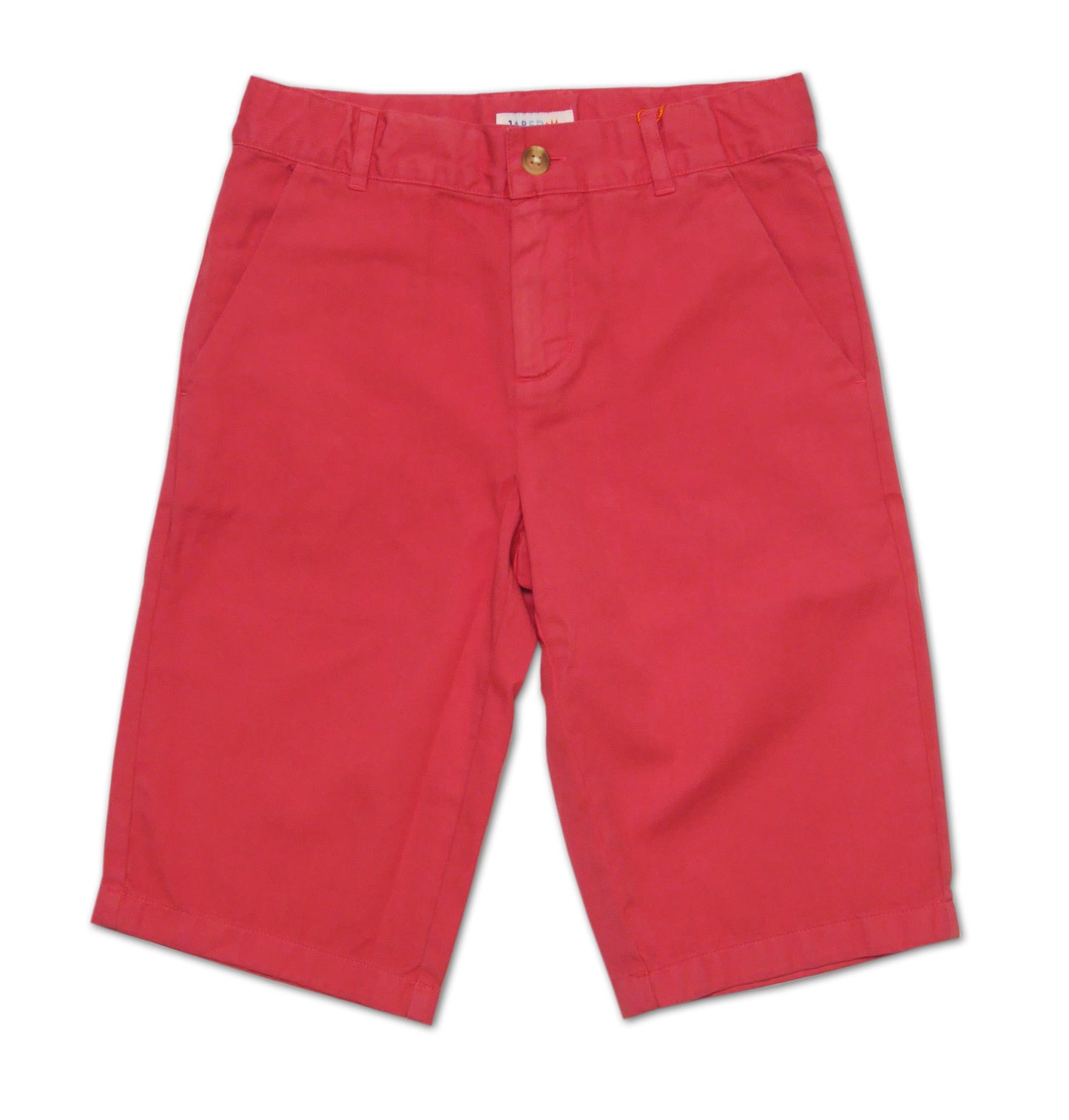 Boy SS Solid Cotton Twill Shorts - Red