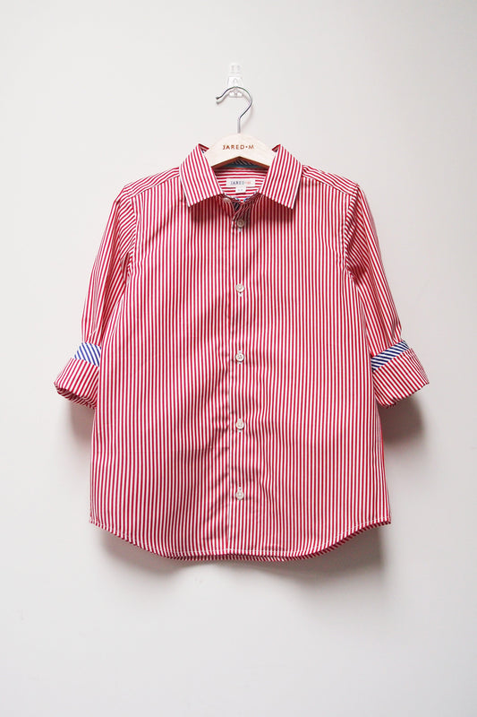 Boys NOS L/S Spread Collar Clean Shirt - Pinstripe