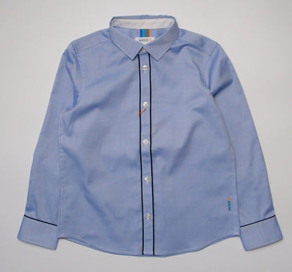 Boys NOS LS Spread Collar Shirt with Piping Detail - Solid