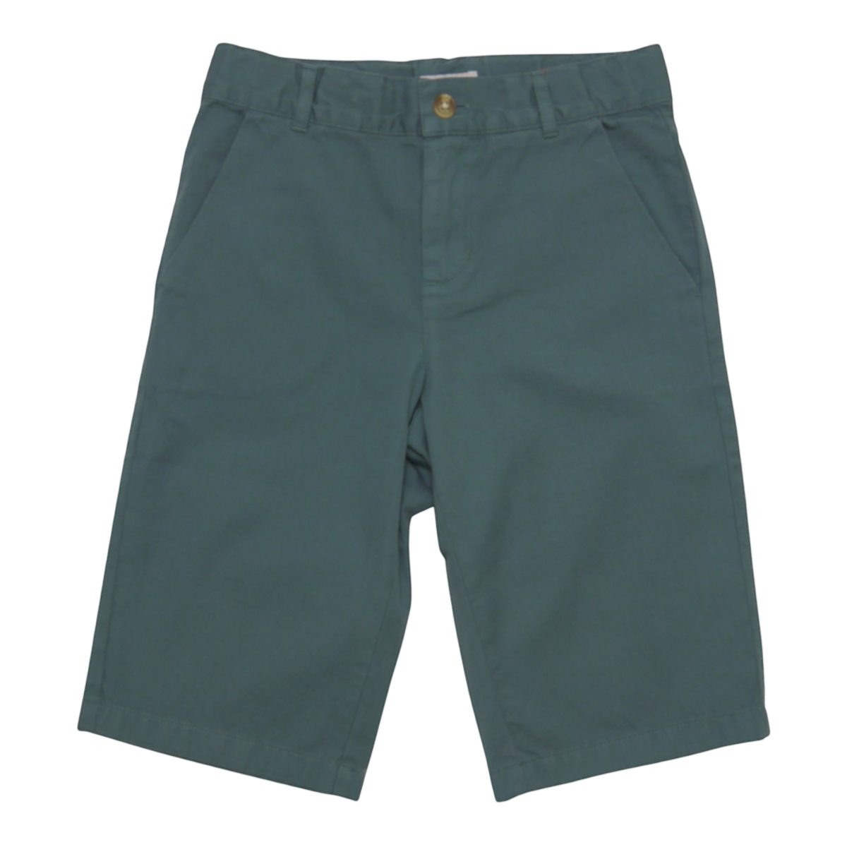 Boy SS Solid Cotton Twill Shorts-Green/ 11/12