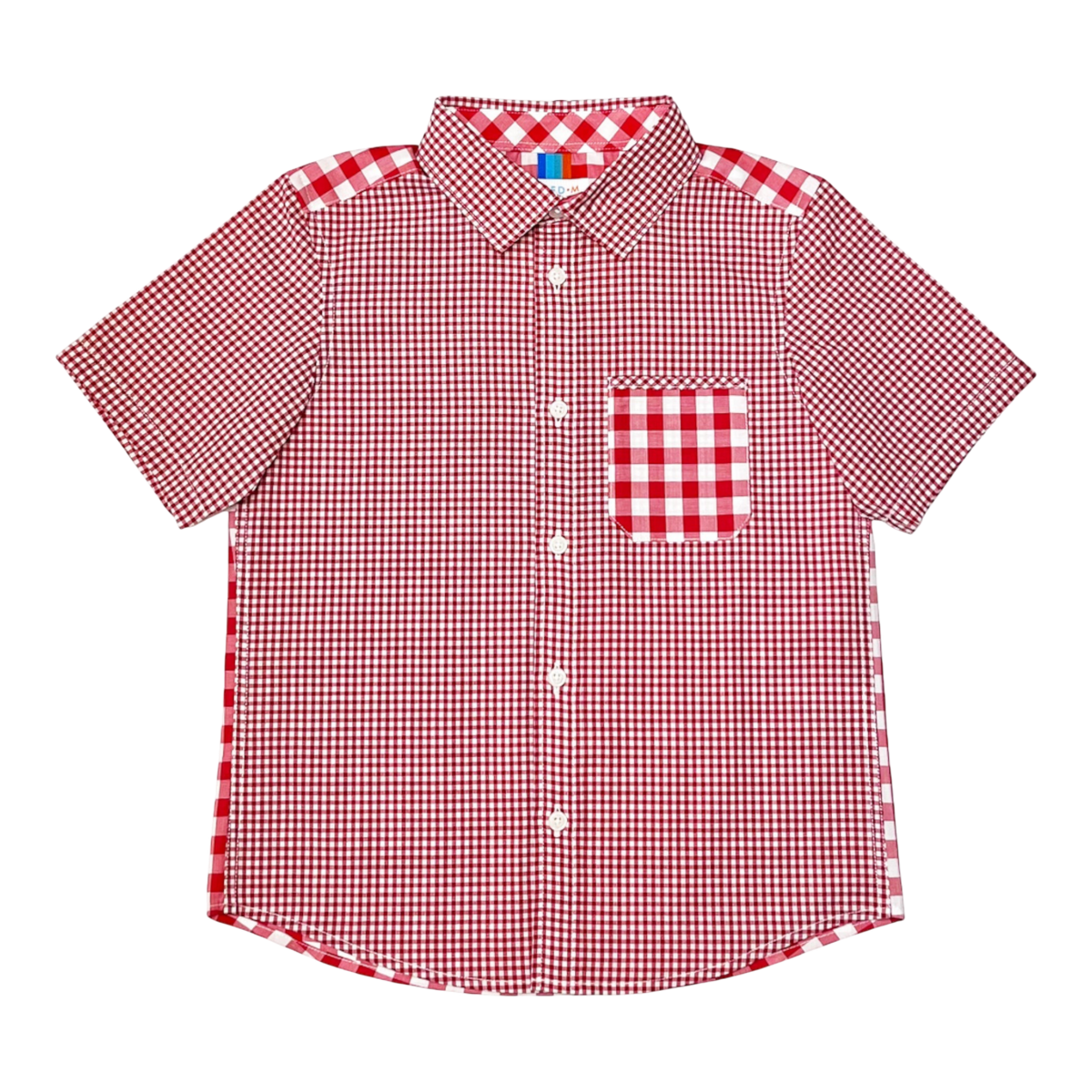 Boy's SS  Spread Collar Mixed Check  Shirt