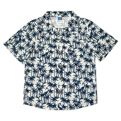 Boy's SS Camp Collar Print Shirt