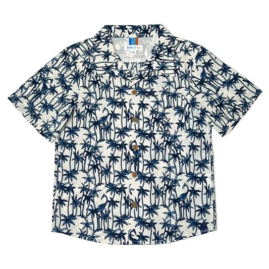 Boy's SS Camp Collar Print Shirt