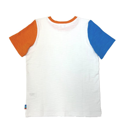 Boy's SS Crew Neck Color Blocking Tee with Party Print