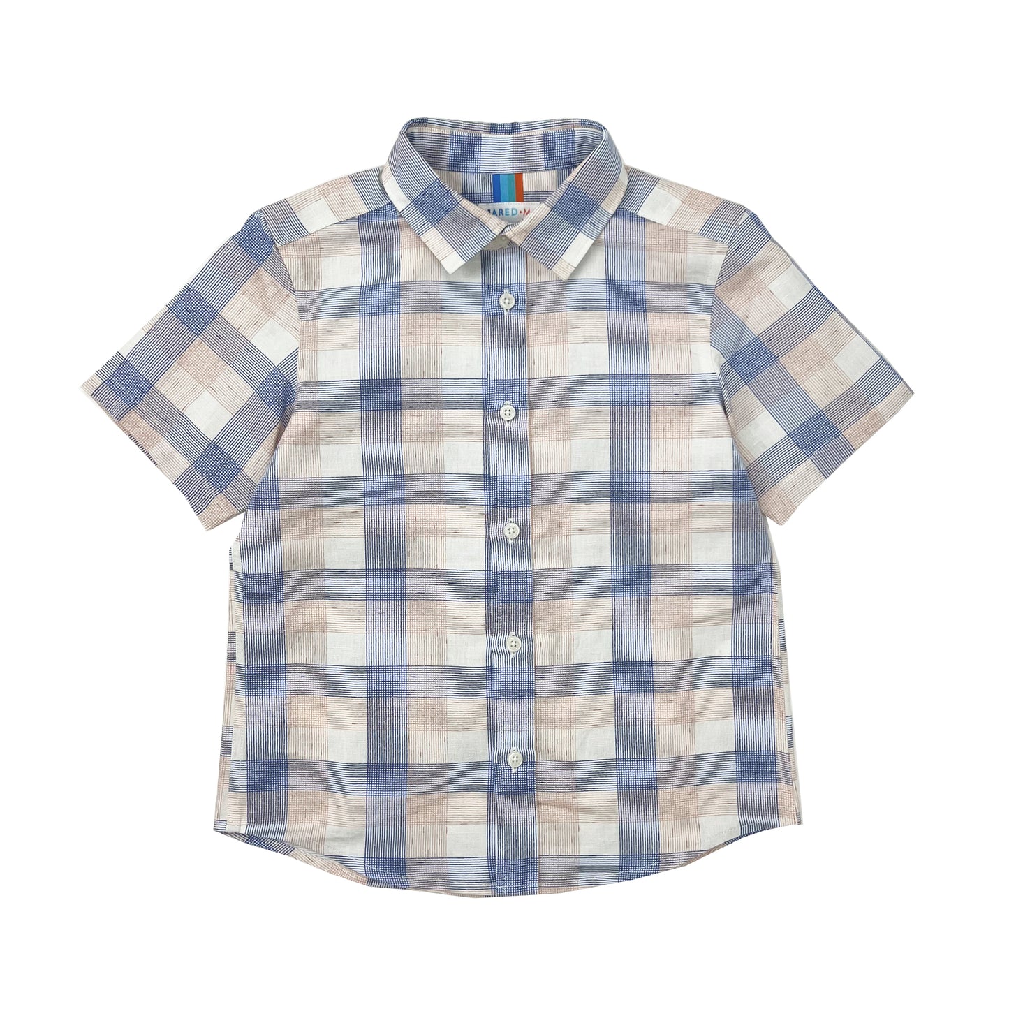 Boy's SS Spread Collar Plaid shirt