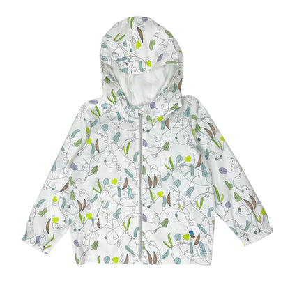 Unisex Nylon Peas Zip Up Hoodie Jacket