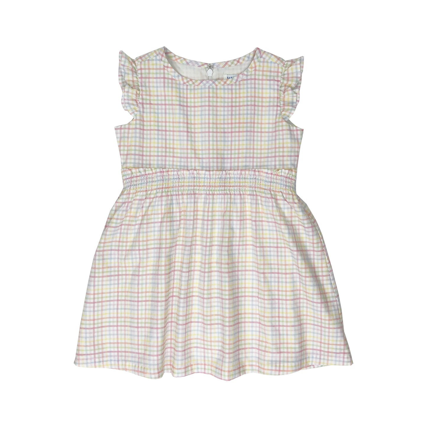 Girl's Sleeveless Plaid  Smocking Dress