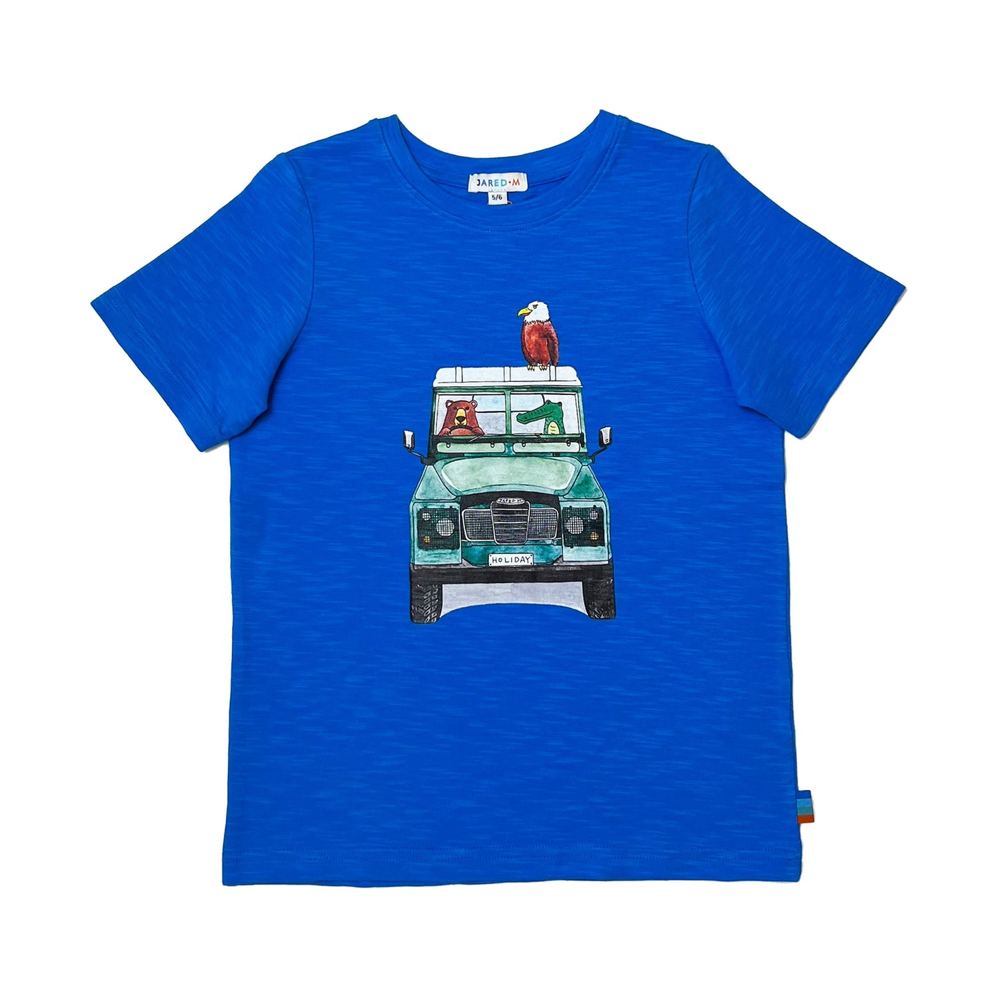 Boy's SS Crew Neck Tee with Animal on Road Trip Print
