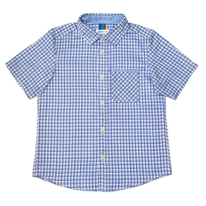 Boy's SS Spread Collar Check Shirt