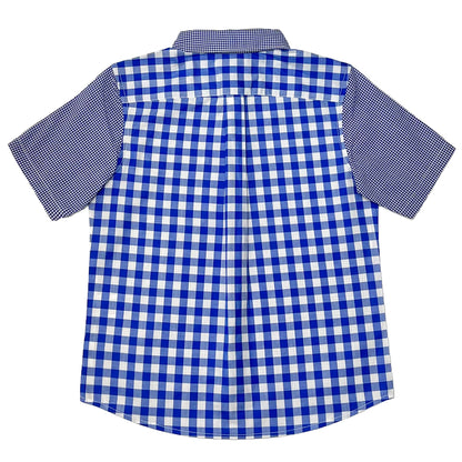 Boy's SS  Spread Collar Mixed Check  Shirt