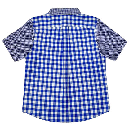 Boy's SS  Spread Collar Mixed Check  Shirt