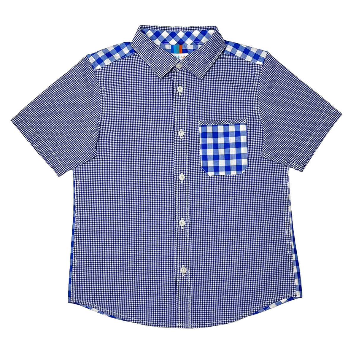Boy's SS  Spread Collar Mixed Check  Shirt