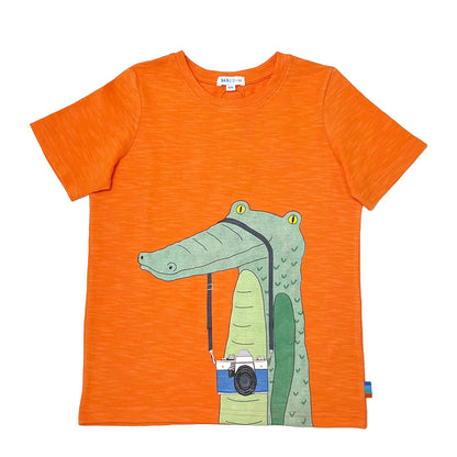 Boy's SS Crew Neck Tee with Crocodile Print
