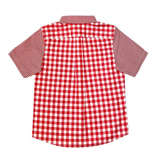 Boy's SS  Spread Collar Mixed Check  Shirt