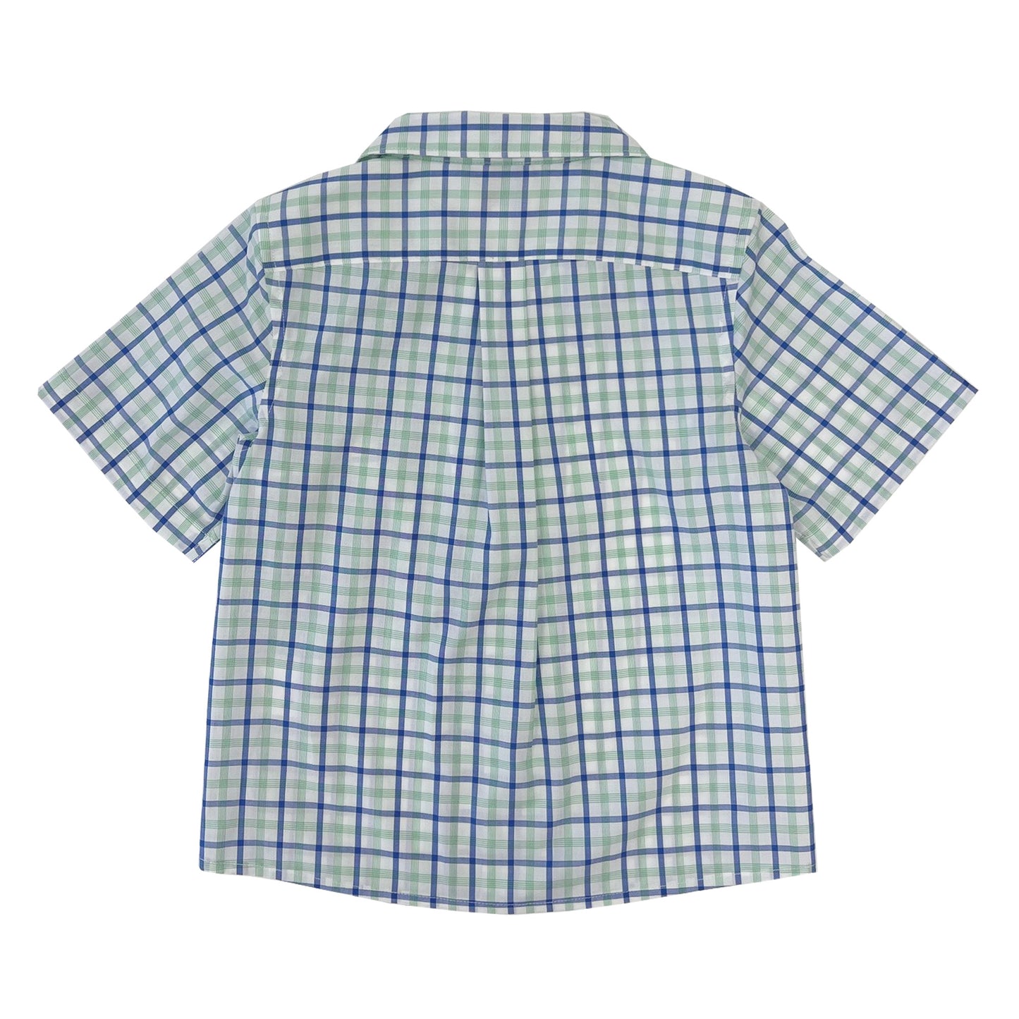 Boy's SS Camp Collar Plaid shirt