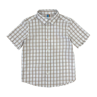Boy's SS Spread Collar Plaid shirt