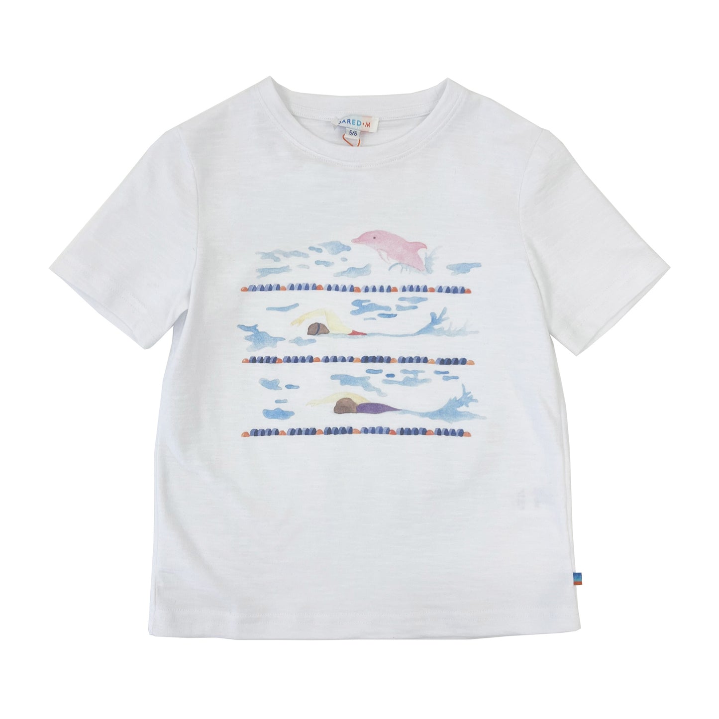 Girl's SS Crew Neck Swimming Dolphins Tee