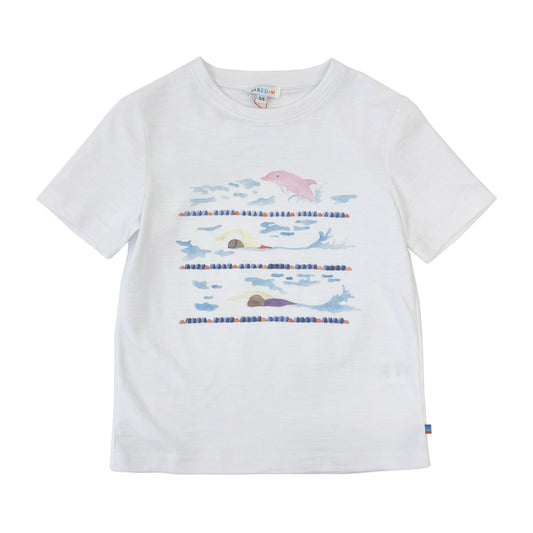 Girl's SS Crew Neck Swimming Dolphins Tee