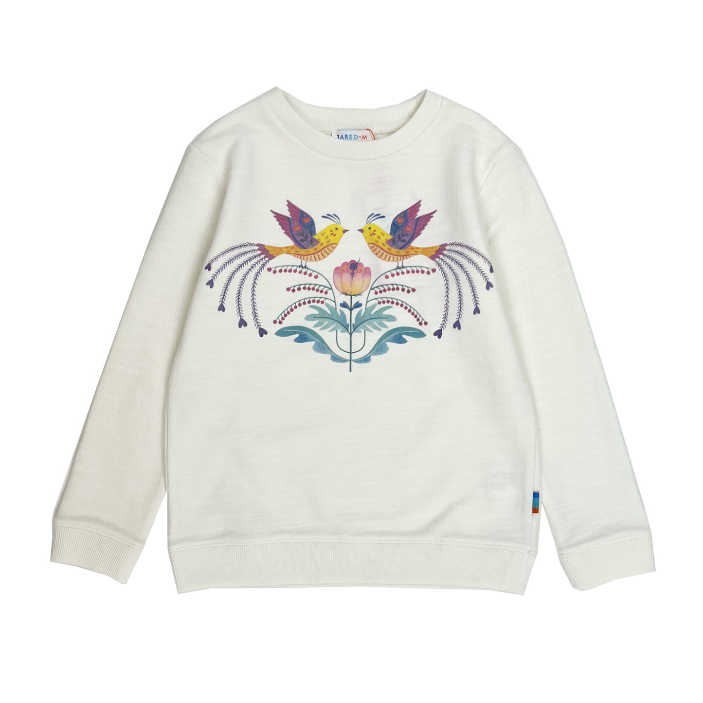 Girl's LS Knit Crew Lovebirds Pullover