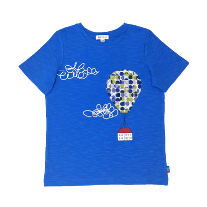 Girl's SS Crew Neck Tee with Hot Air Balloon Print
