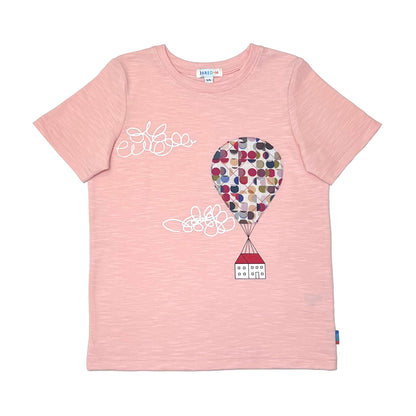 Girl's SS Crew Neck Tee with Hot Air Balloon Print