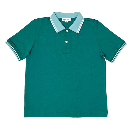 Boy's SS Flat Knit Tipping Collar Polo