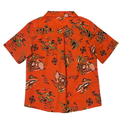 Boy's SS Camp Collar Print Shirt